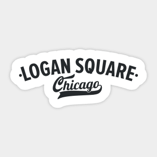 Logan Square Chicago Minimal Logo Design - Chicago Neighborhood Series Sticker